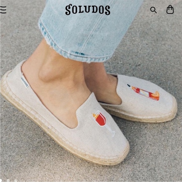 Soludos Shoes - Soludos Embroidered Canvas Aperol Spritz Espadrille Flats 8